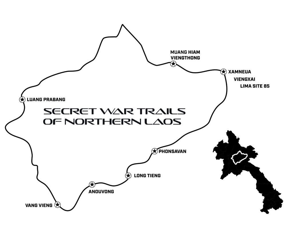 Map showing route of the tour